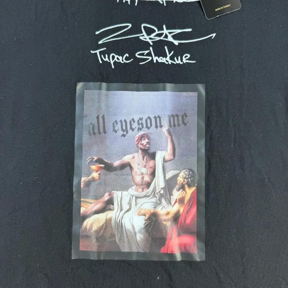 NWT Tupac All Eyez on Me Graphic T-Shirt Black Streetwear Tee Size S